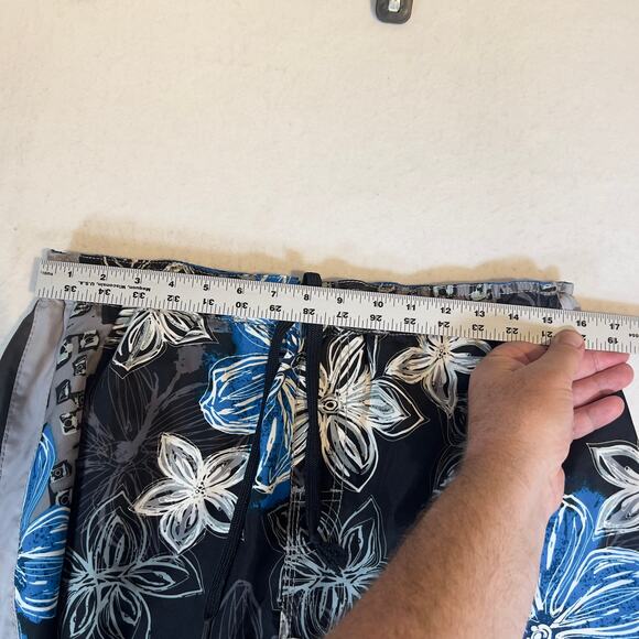 Burnside Swimsuit Men L Hawaiin Floral Mesh Lined Drawstring Hook Loop Fly Beach - Picture 8 of 11